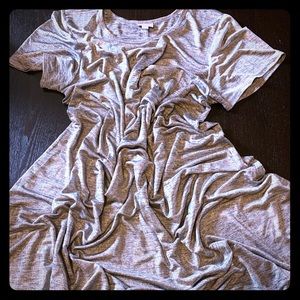 Elegant LuLaRoe Carly 3X gray and gold shimmer